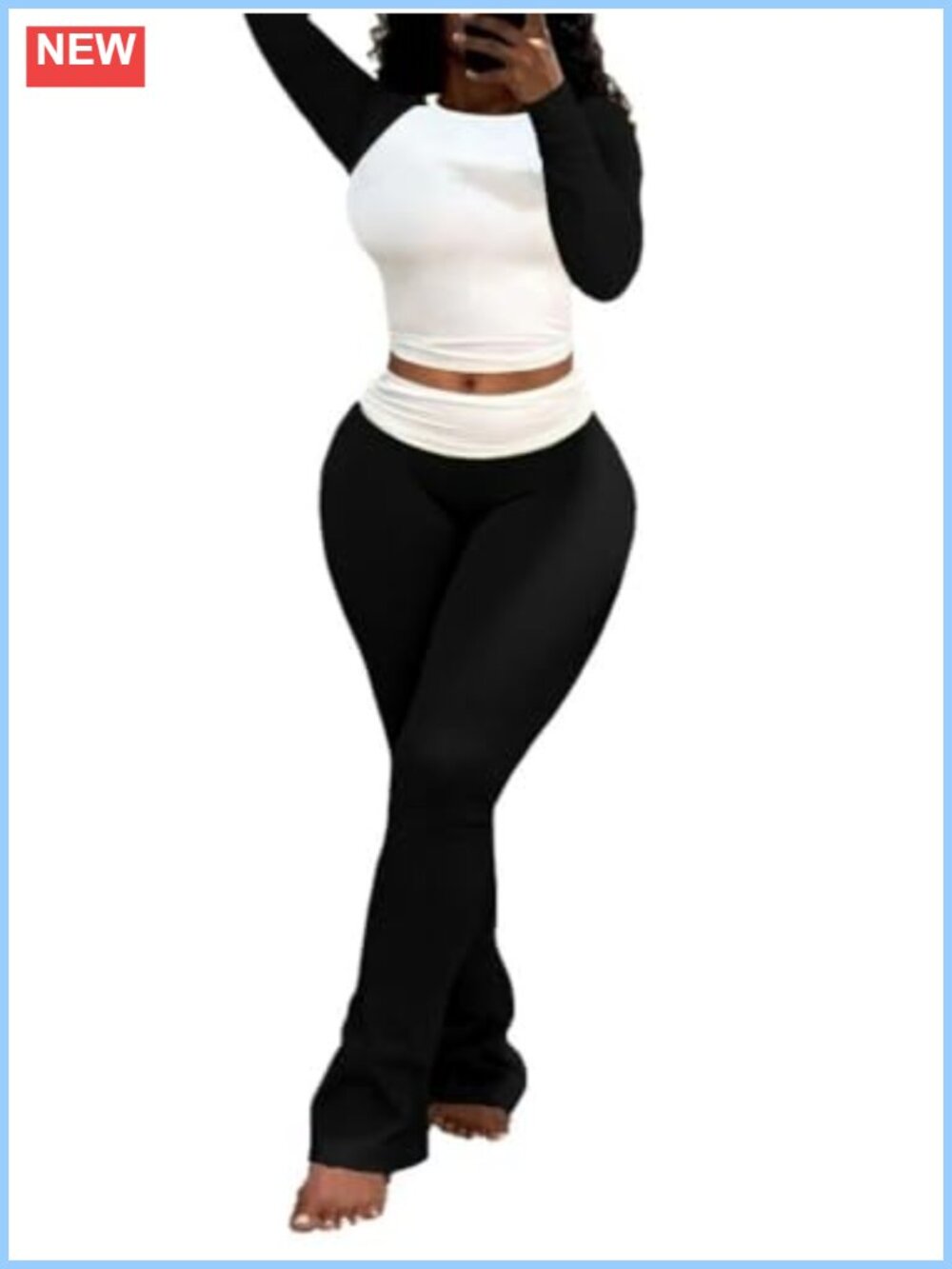 Women's Long Sleeve Lounge Set 2 Piece Pullover Top & Pants